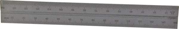 SPI - 6 Inch Long Blade, English and Metric Graduation Combination Square Blade - Baked Enamel Coated, 1/64 and 1/32 Inch Graduation, 0.5 and 1mm Graduation - Eagle Tool & Supply