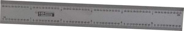 SPI - 6 Inch Long Blade, 16R Graduation Combination Square Blade - Baked Enamel Coated, 1/100, 1/64, 1/50 and 1/32 Inch Graduation - Eagle Tool & Supply