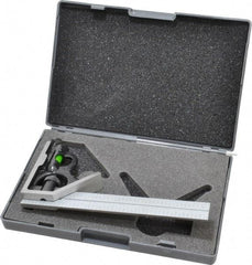 SPI - 2 Piece, 6" Combination Square Set - 1/16, 1/32, 1/64 & 1/8" (4R) Graduation, Hardened Steel Blade, Hardened Steel Square Head - Eagle Tool & Supply