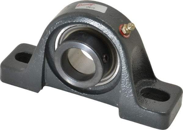 Browning - 1-3/16" ID, 6-3/16" OAL x 3-9/32" OAH Pillow Block - 2,567 Lb Static Cap, 4,381 Lb Dyn Cap, 4-5/8" Btw Mnt Hole Ctrs, 1-11/16" Base-to-Ctr Ht, Cast Iron - Eagle Tool & Supply