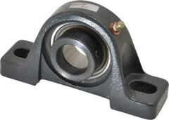 Browning - 1-3/16" ID, 6-3/16" OAL x 3-9/32" OAH Pillow Block - 2,567 Lb Static Cap, 4,381 Lb Dyn Cap, 4-5/8" Btw Mnt Hole Ctrs, 1-11/16" Base-to-Ctr Ht, Cast Iron - Eagle Tool & Supply