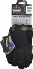 Ergodyne - Size 2XL (11) Amara Cold Protection Work Gloves - For Mechanic's & Lifting, Uncoated, Hook & Loop Cuff, Full Fingered, Black, Paired - Eagle Tool & Supply