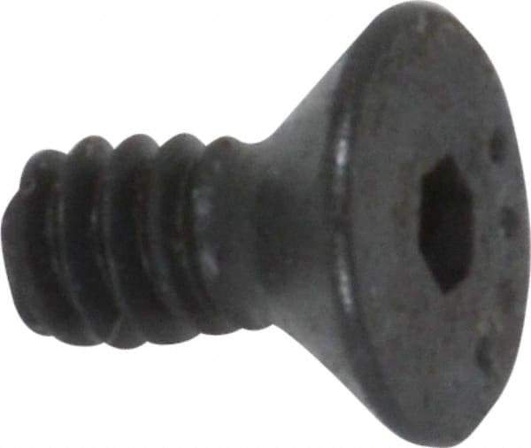 Made in USA - #4-40 UNC Hex Socket Drive, 82° Flat Screw - Alloy Steel, Black Oxide Finish, Fully Threaded, 1/4" OAL - Eagle Tool & Supply