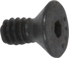 Made in USA - #4-40 UNC Hex Socket Drive, 82° Flat Screw - Alloy Steel, Black Oxide Finish, Fully Threaded, 1/4" OAL - Eagle Tool & Supply