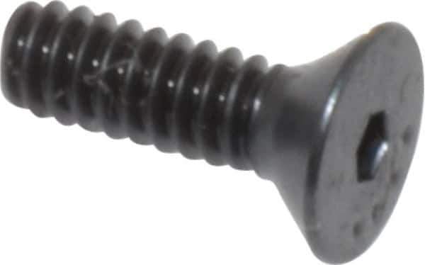 Made in USA - #4-40 UNC Hex Socket Drive, 82° Flat Screw - Alloy Steel, Black Oxide Finish, Fully Threaded, 3/8" OAL - Eagle Tool & Supply