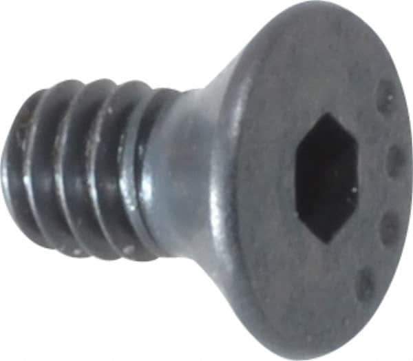 Made in USA - #5-40 UNC Hex Socket Drive, 82° Flat Screw - Alloy Steel, Black Oxide Finish, Fully Threaded, 1/4" OAL - Eagle Tool & Supply