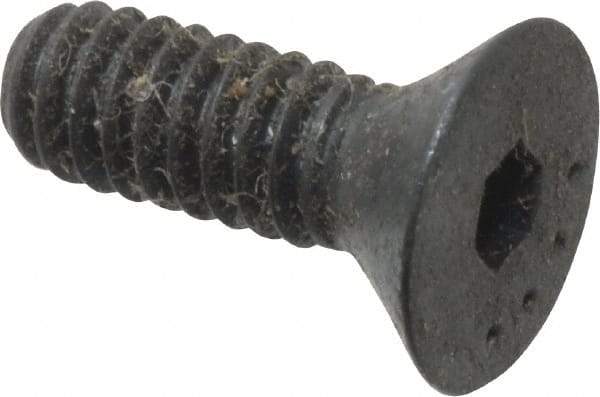 Made in USA - #5-40 UNC Hex Socket Drive, 82° Flat Screw - Alloy Steel, Black Oxide Finish, Fully Threaded, 3/8" OAL - Eagle Tool & Supply