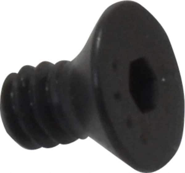 Made in USA - #6-32 UNC Hex Socket Drive, 82° Flat Screw - Alloy Steel, Black Oxide Finish, Fully Threaded, 1/4" OAL - Eagle Tool & Supply