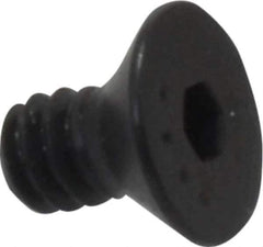 Made in USA - #6-32 UNC Hex Socket Drive, 82° Flat Screw - Alloy Steel, Black Oxide Finish, Fully Threaded, 1/4" OAL - Eagle Tool & Supply