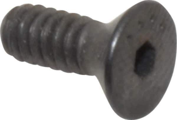 Made in USA - #6-32 UNC Hex Socket Drive, 82° Flat Screw - Alloy Steel, Black Oxide Finish, Fully Threaded, 3/8" OAL - Eagle Tool & Supply