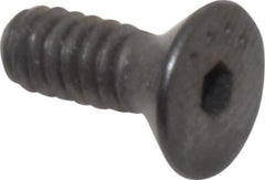 Made in USA - #6-32 UNC Hex Socket Drive, 82° Flat Screw - Alloy Steel, Black Oxide Finish, Fully Threaded, 3/8" OAL - Eagle Tool & Supply