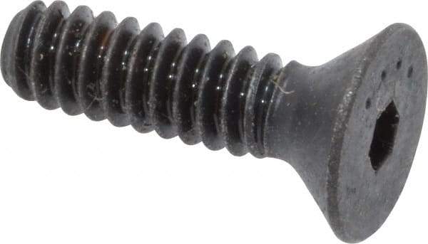Made in USA - #6-32 UNC Hex Socket Drive, 82° Flat Screw - Alloy Steel, Black Oxide Finish, Fully Threaded, 1/2" OAL - Eagle Tool & Supply