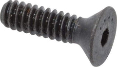 Made in USA - #6-32 UNC Hex Socket Drive, 82° Flat Screw - Alloy Steel, Black Oxide Finish, Fully Threaded, 1/2" OAL - Eagle Tool & Supply