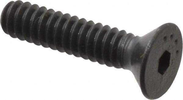 Made in USA - #6-32 UNC Hex Socket Drive, 82° Flat Screw - Alloy Steel, Black Oxide Finish, Fully Threaded, 5/8" OAL - Eagle Tool & Supply