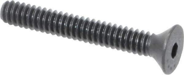 Made in USA - #6-32 UNC Hex Socket Drive, 82° Flat Screw - Alloy Steel, Black Oxide Finish, Fully Threaded, 1" OAL - Eagle Tool & Supply