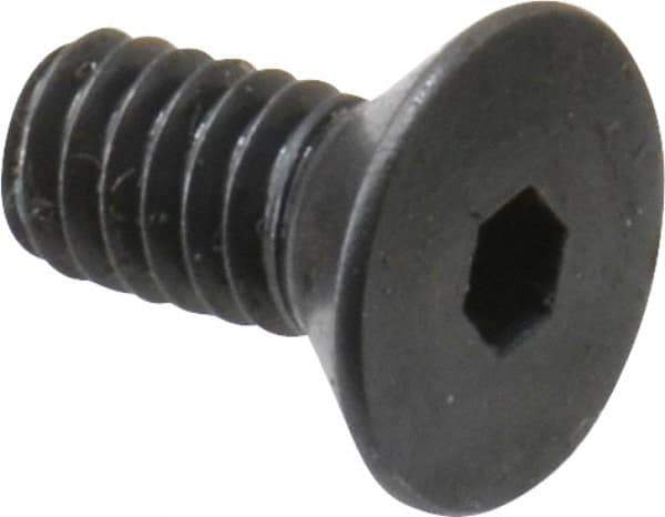 Made in USA - #8-32 UNC Hex Socket Drive, 82° Flat Screw - Alloy Steel, Black Oxide Finish, Fully Threaded, 3/8" OAL - Eagle Tool & Supply