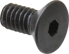 Made in USA - #8-32 UNC Hex Socket Drive, 82° Flat Screw - Alloy Steel, Black Oxide Finish, Fully Threaded, 3/8" OAL - Eagle Tool & Supply