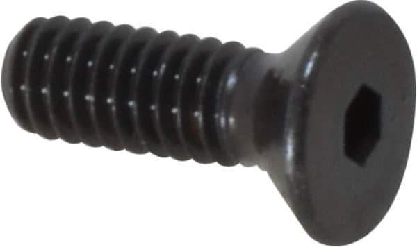 Made in USA - #8-32 UNC Hex Socket Drive, 82° Flat Screw - Alloy Steel, Black Oxide Finish, Fully Threaded, 1/2" OAL - Eagle Tool & Supply