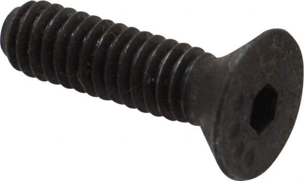 Made in USA - #8-32 UNC Hex Socket Drive, 82° Flat Screw - Alloy Steel, Black Oxide Finish, Fully Threaded, 5/8" OAL - Eagle Tool & Supply