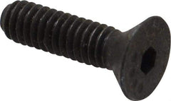 Made in USA - #8-32 UNC Hex Socket Drive, 82° Flat Screw - Alloy Steel, Black Oxide Finish, Fully Threaded, 5/8" OAL - Eagle Tool & Supply