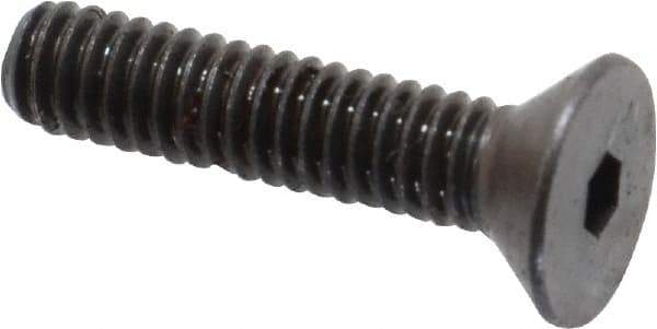 Made in USA - #8-32 UNC Hex Socket Drive, 82° Flat Screw - Alloy Steel, Black Oxide Finish, Fully Threaded, 3/4" OAL - Eagle Tool & Supply