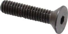 Made in USA - #8-32 UNC Hex Socket Drive, 82° Flat Screw - Alloy Steel, Black Oxide Finish, Fully Threaded, 3/4" OAL - Eagle Tool & Supply