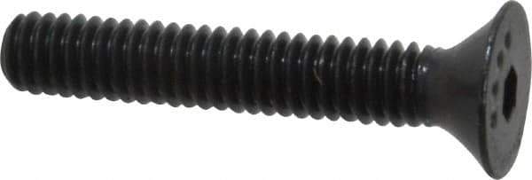 Made in USA - #8-32 UNC Hex Socket Drive, 82° Flat Screw - Alloy Steel, Black Oxide Finish, Fully Threaded, 1" OAL - Eagle Tool & Supply