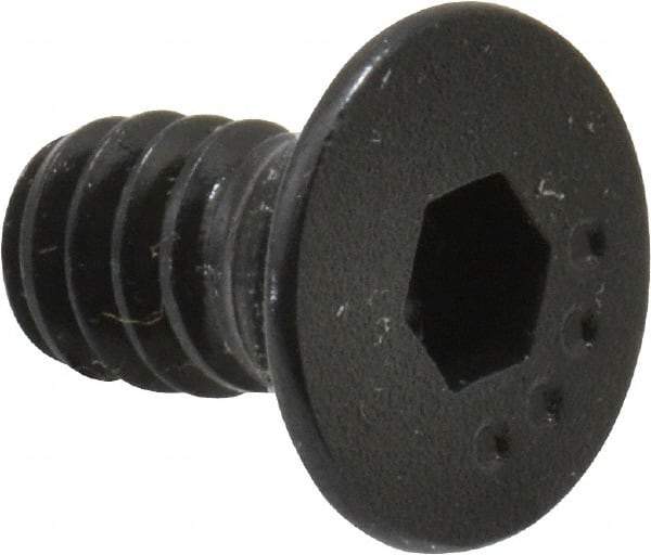 Made in USA - #10-24 UNC Hex Socket Drive, 82° Flat Screw - Alloy Steel, Black Oxide Finish, Fully Threaded, 3/8" OAL - Eagle Tool & Supply