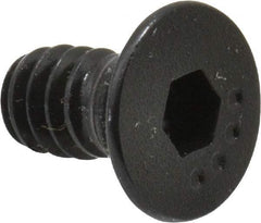 Made in USA - #10-24 UNC Hex Socket Drive, 82° Flat Screw - Alloy Steel, Black Oxide Finish, Fully Threaded, 3/8" OAL - Eagle Tool & Supply