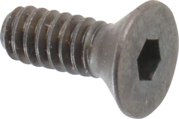 Made in USA - #10-24 UNC Hex Socket Drive, 82° Flat Screw - Alloy Steel, Black Oxide Finish, Fully Threaded, 1/2" OAL - Eagle Tool & Supply