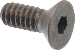 Made in USA - #10-24 UNC Hex Socket Drive, 82° Flat Screw - Alloy Steel, Black Oxide Finish, Fully Threaded, 1/2" OAL - Eagle Tool & Supply