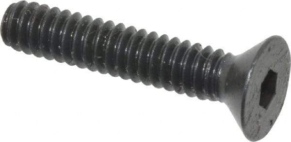 Made in USA - #10-24 UNC Hex Socket Drive, 82° Flat Screw - Alloy Steel, Black Oxide Finish, Fully Threaded, 1" OAL - Eagle Tool & Supply