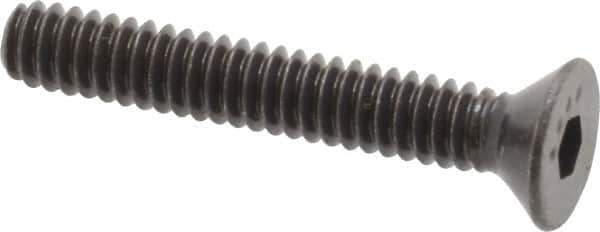Made in USA - #10-24 UNC Hex Socket Drive, 82° Flat Screw - Alloy Steel, Black Oxide Finish, Fully Threaded, 1-1/4" OAL - Eagle Tool & Supply