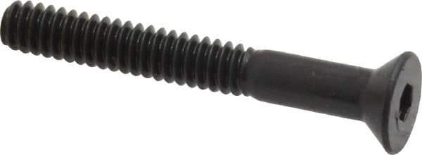 Made in USA - #10-24 UNC Hex Socket Drive, 82° Flat Screw - Alloy Steel, Black Oxide Finish, Fully Threaded, 1-1/2" OAL - Eagle Tool & Supply