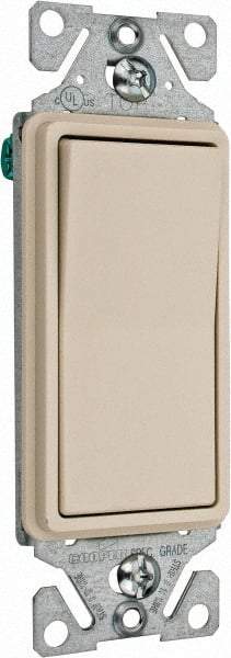 Cooper Wiring Devices - 1 Pole, 120 to 277 VAC, 15 Amp, Commercial Grade, Rocker, Wall and Dimmer Light Switch - 1.44 Inch Wide x 4.19 Inch High, Fluorescent - Eagle Tool & Supply