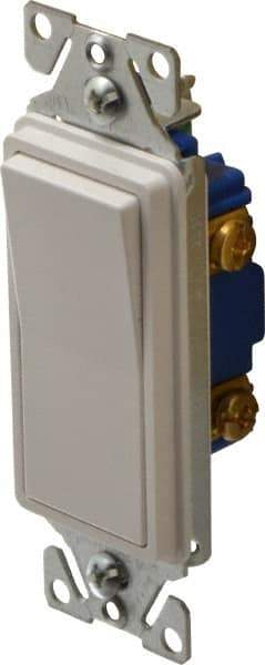 Cooper Wiring Devices - 1 Pole, 120 to 277 VAC, 15 Amp, Commercial Grade, Rocker, Wall and Dimmer Light Switch - 1.44 Inch Wide x 4.19 Inch High, Fluorescent - Eagle Tool & Supply