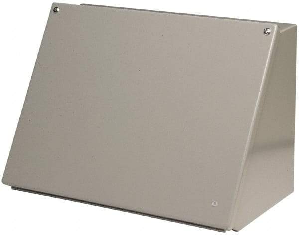 Cooper B-Line - Steel Standard Enclosure Hinge Sloped Cover - NEMA 12, 13, 12" Wide x 12" High x 9-5/32" Deep, Dirt-tight & Dust-tight - Eagle Tool & Supply