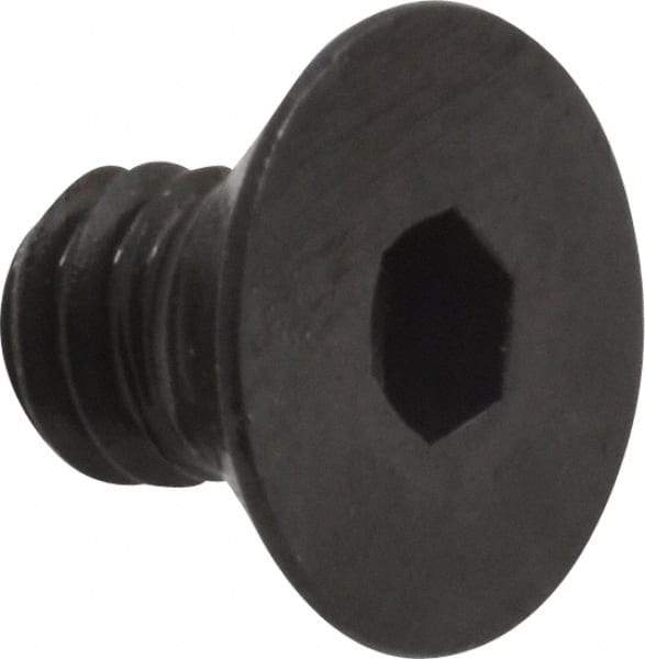 Made in USA - 1/4-20 UNC Hex Socket Drive, 82° Flat Screw - Alloy Steel, Black Oxide Finish, Fully Threaded, 3/8" OAL - Eagle Tool & Supply