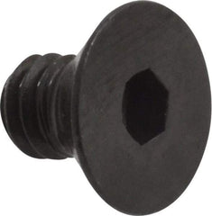 Made in USA - 1/4-20 UNC Hex Socket Drive, 82° Flat Screw - Alloy Steel, Black Oxide Finish, Fully Threaded, 3/8" OAL - Eagle Tool & Supply