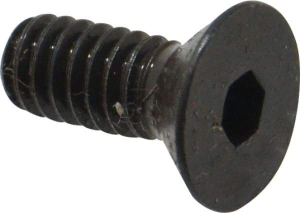 Made in USA - 1/4-20 UNC Hex Socket Drive, 82° Flat Screw - Alloy Steel, Black Oxide Finish, Fully Threaded, 5/8" OAL - Eagle Tool & Supply