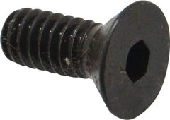 Made in USA - 1/4-20 UNC Hex Socket Drive, 82° Flat Screw - Alloy Steel, Black Oxide Finish, Fully Threaded, 5/8" OAL - Eagle Tool & Supply