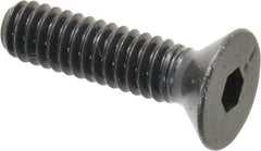 Made in USA - 1/4-20 UNC Hex Socket Drive, 82° Flat Screw - Alloy Steel, Black Oxide Finish, Fully Threaded, 1" OAL - Eagle Tool & Supply