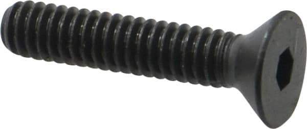 Made in USA - 1/4-20 UNC Hex Socket Drive, 82° Flat Screw - Alloy Steel, Black Oxide Finish, Fully Threaded, 1-1/4" OAL - Eagle Tool & Supply
