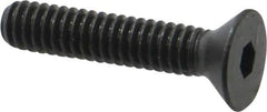 Made in USA - 1/4-20 UNC Hex Socket Drive, 82° Flat Screw - Alloy Steel, Black Oxide Finish, Fully Threaded, 1-1/4" OAL - Eagle Tool & Supply