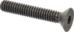 Made in USA - 1/4-20 UNC Hex Socket Drive, 82° Flat Screw - Alloy Steel, Black Oxide Finish, Fully Threaded, 1-1/2" OAL - Eagle Tool & Supply