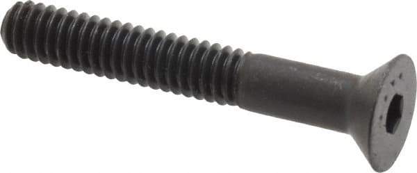 Made in USA - 1/4-20 UNC Hex Socket Drive, 82° Flat Screw - Alloy Steel, Black Oxide Finish, Fully Threaded, 1-3/4" OAL - Eagle Tool & Supply