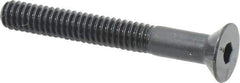 Made in USA - 1/4-20 UNC Hex Socket Drive, 82° Flat Screw - Alloy Steel, Black Oxide Finish, Partially Threaded, 2" OAL - Eagle Tool & Supply