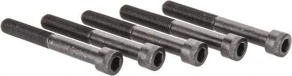 Made in USA - 1/2-20 UNF Hex Socket Drive, Socket Cap Screw - Alloy Steel, Black Oxide Finish, Partially Threaded, 4" Length Under Head - Eagle Tool & Supply