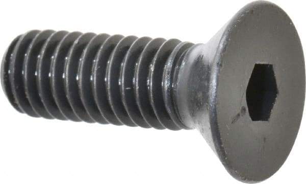 Made in USA - 5/16-18 UNC Hex Socket Drive, 82° Flat Screw - Alloy Steel, Black Oxide Finish, Fully Threaded, 1" OAL - Eagle Tool & Supply