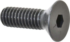 Made in USA - 5/16-18 UNC Hex Socket Drive, 82° Flat Screw - Alloy Steel, Black Oxide Finish, Fully Threaded, 1" OAL - Eagle Tool & Supply
